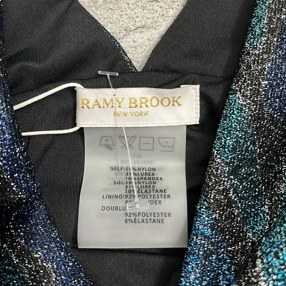 Ramy Brook Metallic Blue and Black bathing suit - Picture 3 of 10